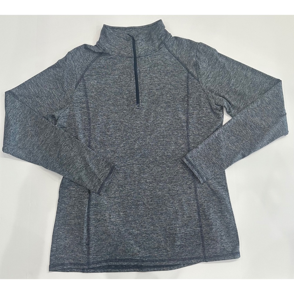 All in Motion Womens XL Gray Heathered Quarter Zip Pullover Activewear Top